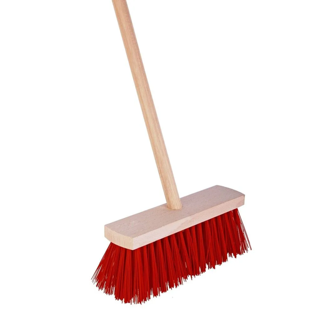 Talen Tools Rode Bezem met Lange Steel - Perfect voor Buiten