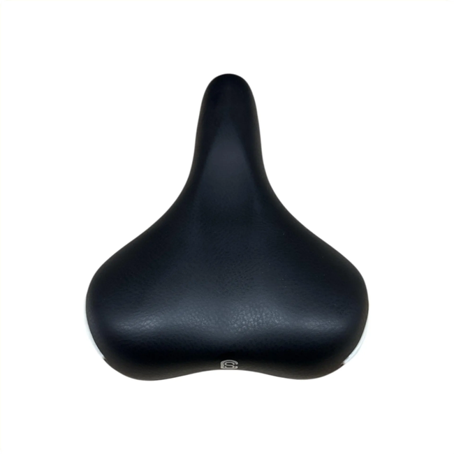 Selle Comfort Comfortabel fietszadel - Gelvulling - Waterdicht - Zwart met witte accenten