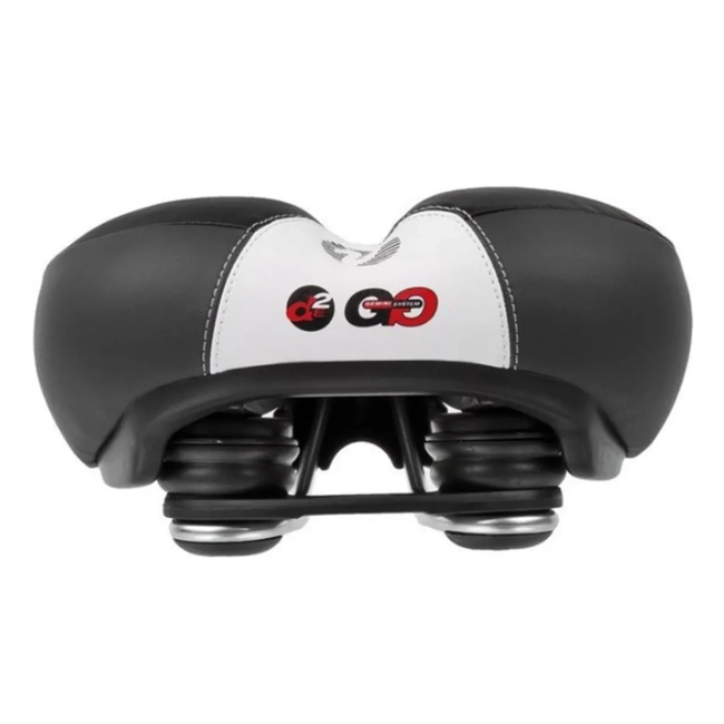 Velo Zadel met drukverlichting en schokabsorptie - 272x212 mm - Zwart