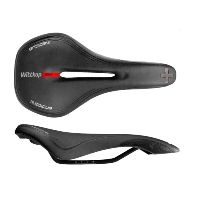 Wittkop Gel race/MTB zadel - dynamische demping - extra comfort - zwart/grijs design