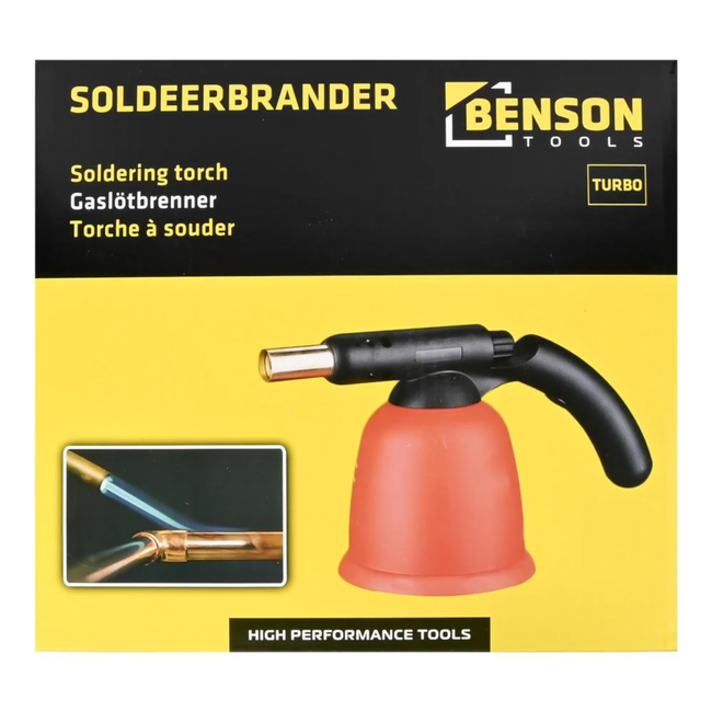 Benson Soldeerbrander Turbo - Piëzo-ontsteking - 1750°C vlam - 650°C werktemperatuur - Kunststof behuizing