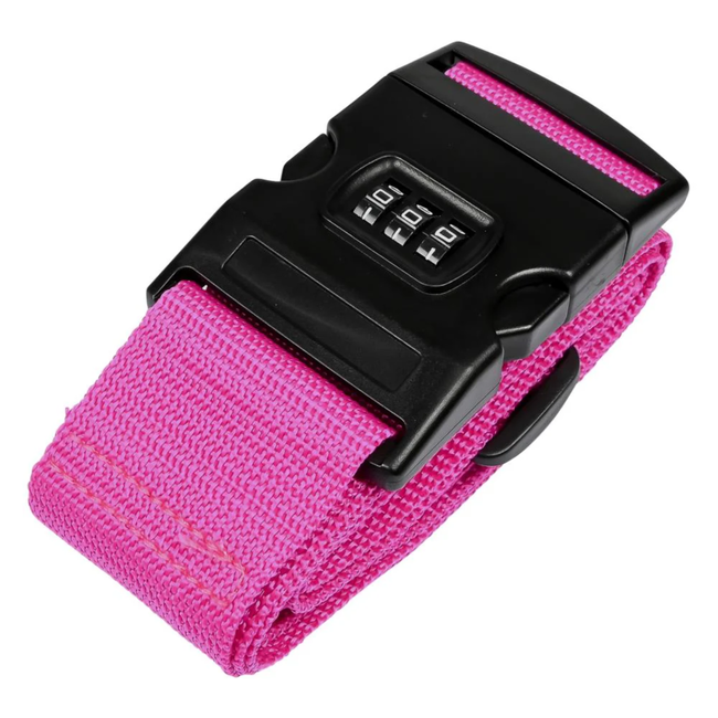 Benson Kofferspanband met cijferslot - Verstelbaar - Fuchsia - 200 cm - Veilig reizen