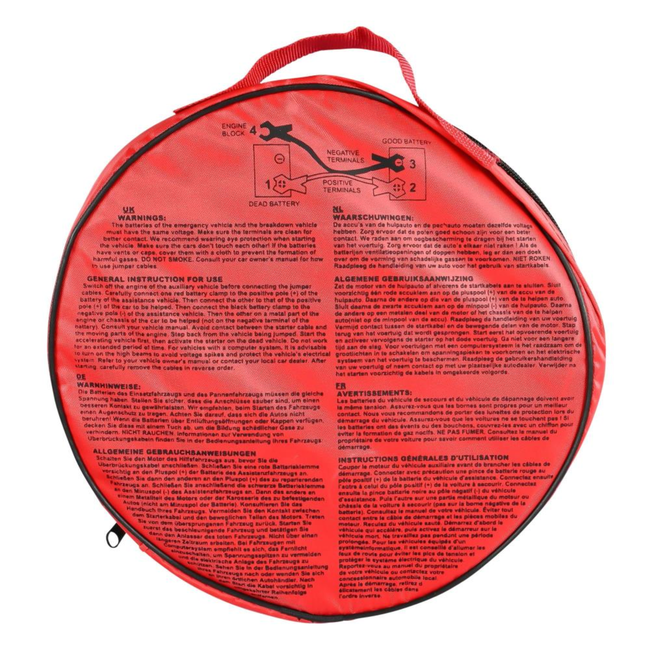 Benson Startkabels - Volledig geïsoleerde veerklemmen - 800 Ampère - 2 meter - Inclusief opbergtas