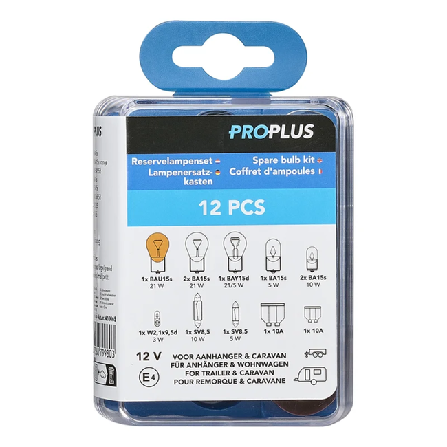 ProPlus Reservelampenset voor aanhanger en caravan - 12 volt - 12-delig