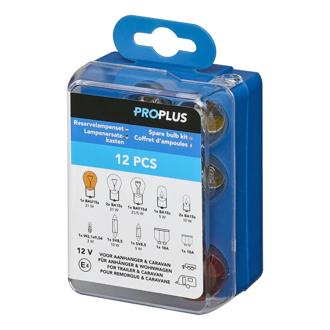 ProPlus Reservelampenset voor aanhanger en caravan - 12 volt - 12-delig