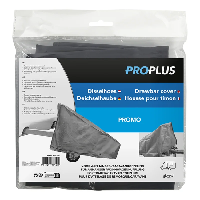 ProPlus Beschermhoes voor dissel en caravankoppeling - universele maat - waterdicht en vuilafstotend
