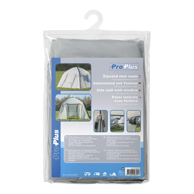 ProPlus Zijwand met horrengaas - 150D polyester - Ritssluiting - UV-bescherming - Geschikt voor opblaasbare partytent