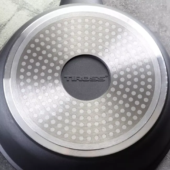 TIROSS Koekenpan 24 cm zonder deksel met marmer coating geschikt voor gas elektrisch keramisch en inductie