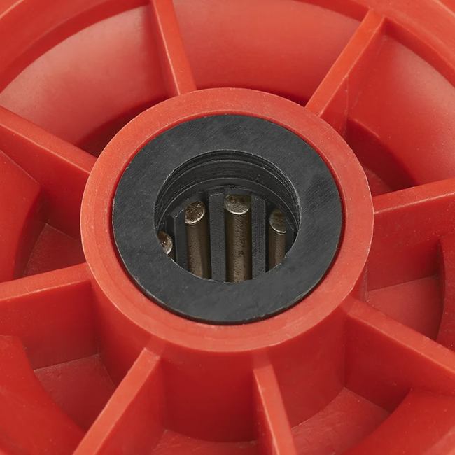 ProPlus PU reservewiel met kunststof velg - anti-lek - Ø 254 x 80 mm - asgat Ø 21 mm - geel/rood