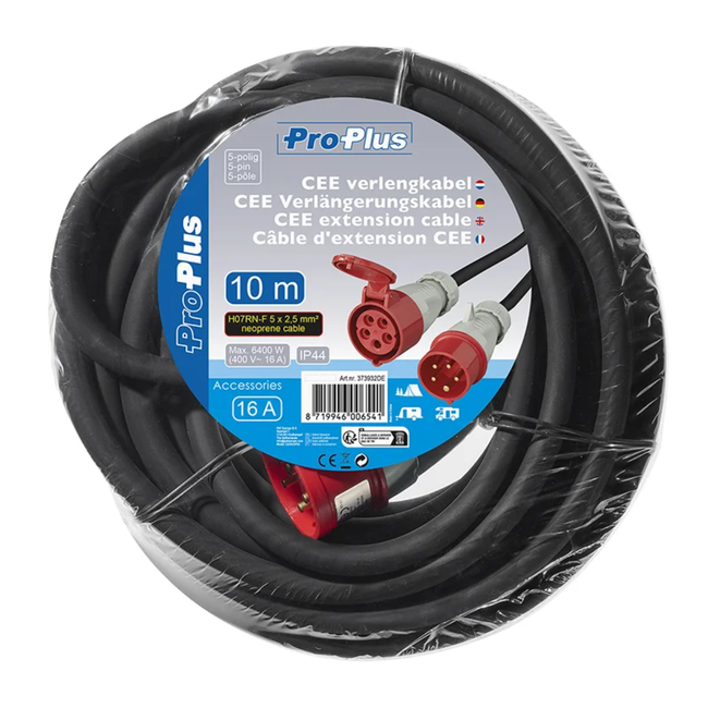 ProPlus Verlengkabel - 10 meter - 5-polig - UV-bestendig - Professioneel gebruik