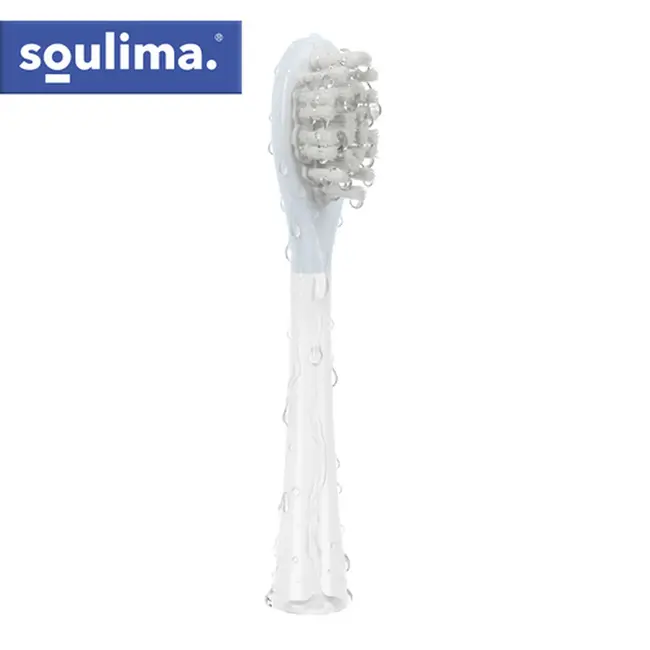 Soulima Set van 2 opzetborstels voor Soulima X800 sonische tandenborstel zacht en medium wit
