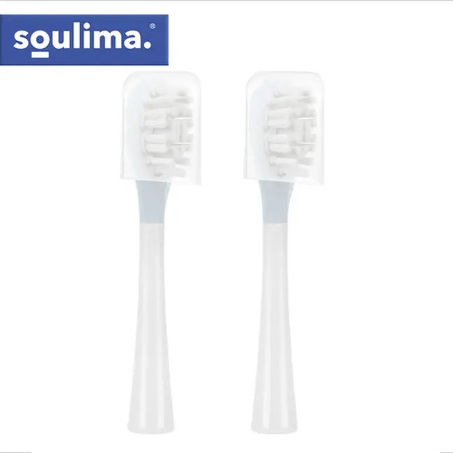 Soulima Set van 2 opzetborstels voor Soulima X800 sonische tandenborstel zacht en medium wit