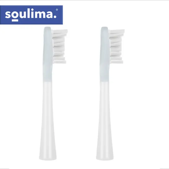 Soulima Set van 2 opzetborstels voor Soulima X800 sonische tandenborstel zacht en medium wit