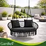 Gardlov Zwarte tweepersoons hangstoel 148 x 126 cm met kussens voor tuin en balkon - max 300 kg
