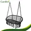 Gardlov Zwarte tweepersoons hangstoel 148 x 126 cm met kussens voor tuin en balkon - max 300 kg