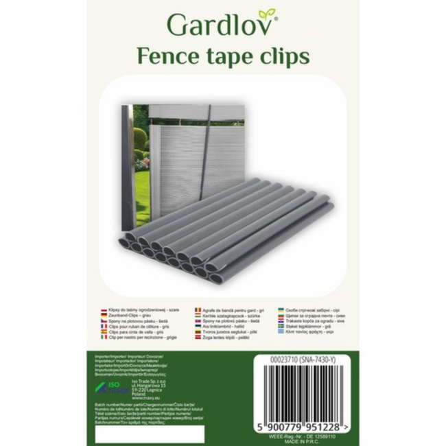 Gardlov Schermband Klemmen - Grijs - Set van 20 Stuks