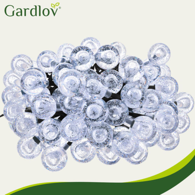 Gardlov Solar Lichtslinger 12m IP65 – Waterdichte Buitenverlichting met 100 LED-bollen