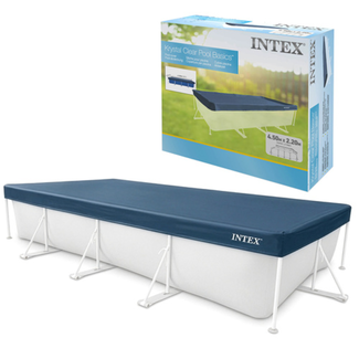 Intex Rechthoekige zwembadhoes 450 x 220 cm met afvoergaten en touwen voor frame zwembad