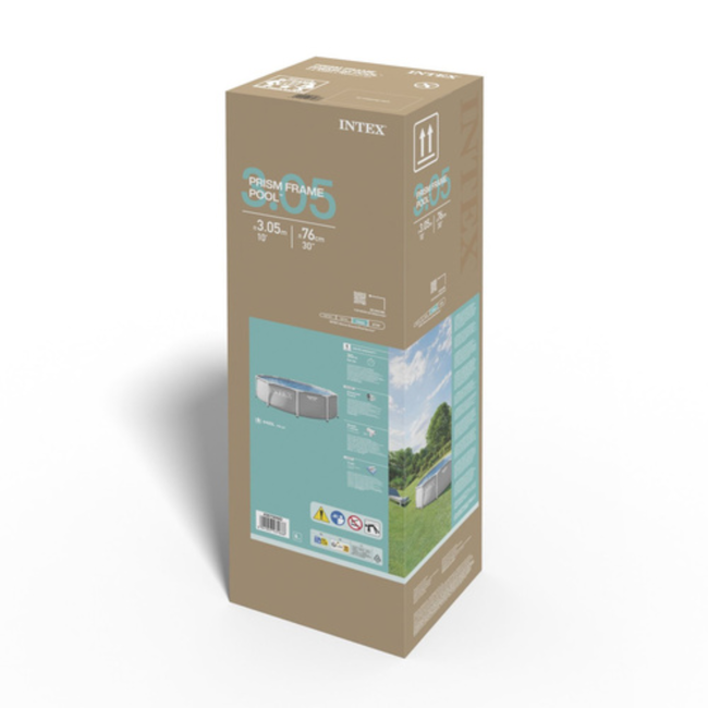 Intex Rond tuinzwembad 305 x 76 cm met stevig frame en 4485 l inhoud