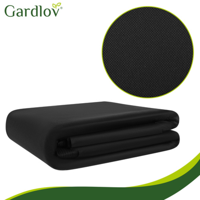 Gardlov Zwart agrotextiel 1,6 x 20 m 50 g/m² voor tuin, moestuin en onkruidbeheersing