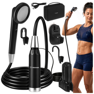 Trizand Draadloze campingdouche 2200 mAh met pomp, 1,8 m slang en waterbestendige behuizing