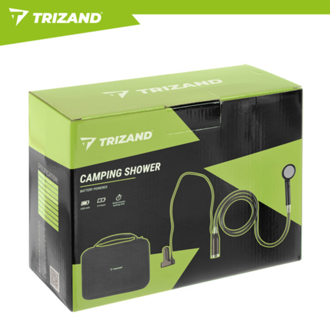 Trizand Draadloze campingdouche 2200 mAh met pomp, 1,8 m slang en waterbestendige behuizing
