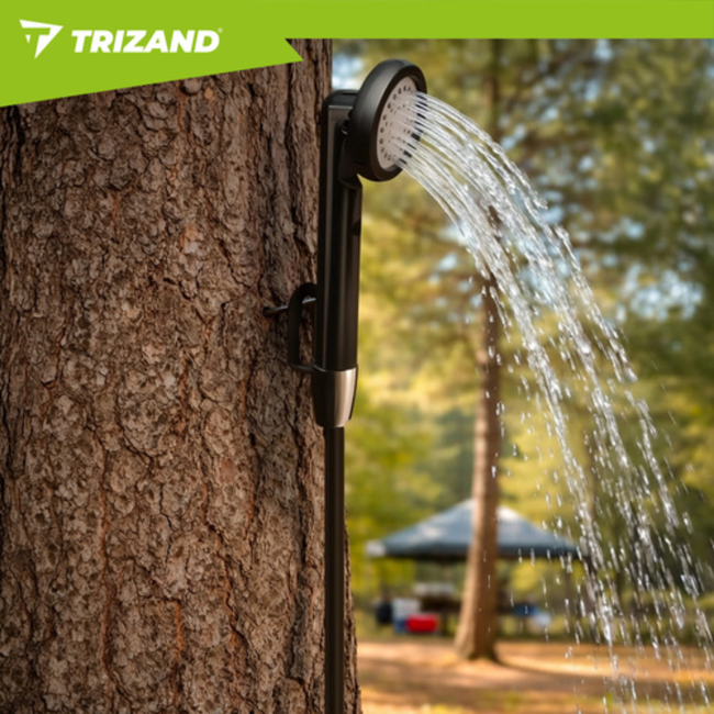 Trizand Draadloze campingdouche 2200 mAh met pomp, 1,8 m slang en waterbestendige behuizing