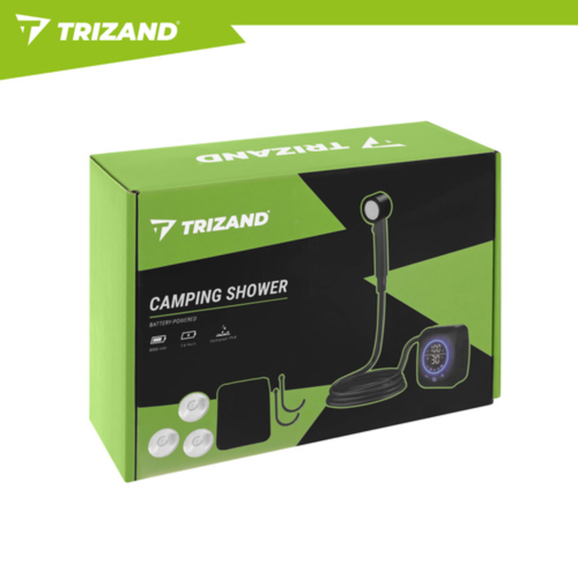 Trizand Oplaadbare campingdouche met pomp, LED-display en 8000 mAh batterij voor camping en tuin