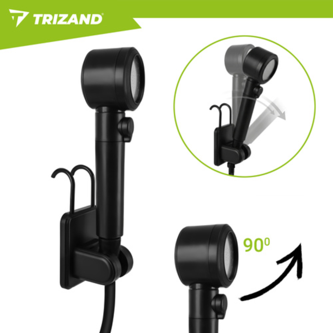 Trizand Oplaadbare campingdouche met pomp, LED-display en 8000 mAh batterij voor camping en tuin