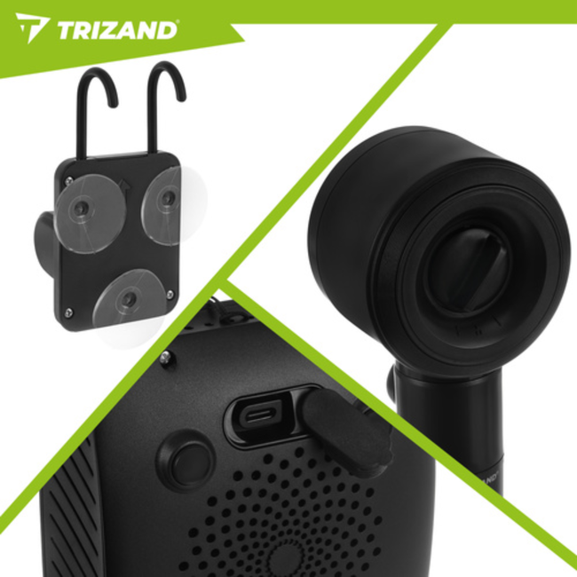 Trizand Oplaadbare campingdouche met pomp, LED-display en 8000 mAh batterij voor camping en tuin