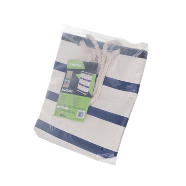 Trizand Grote waterdichte shopper voor strand, picknick en boodschappen met binnenvak en rits