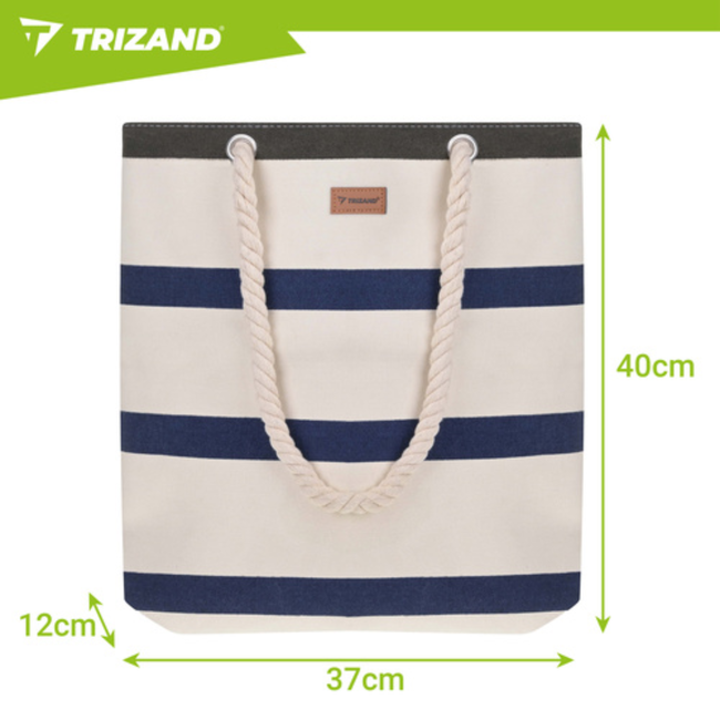 Trizand Grote waterdichte shopper voor strand, picknick en boodschappen met binnenvak en rits