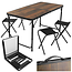 Gardlov Compacte campingtafel met 4 klapstoelen, verstelbare hoogte en koffermodel voor tuin of camping
