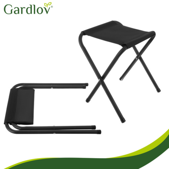 Gardlov Compacte campingtafel met 4 klapstoelen, verstelbare hoogte en koffermodel voor tuin of camping