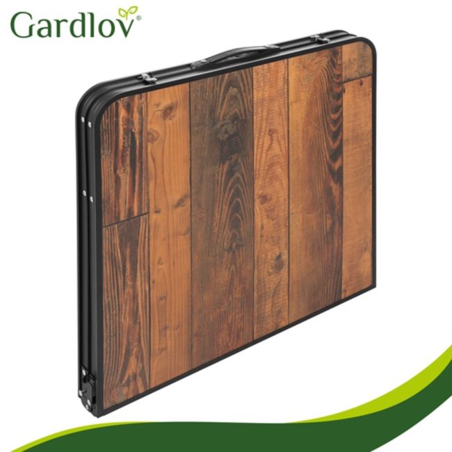 Gardlov Compacte campingtafel met 4 klapstoelen, verstelbare hoogte en koffermodel voor tuin of camping