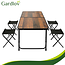 Gardlov Compacte campingtafel met 4 klapstoelen, verstelbare hoogte en koffermodel voor tuin of camping