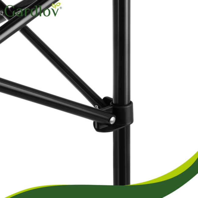 Gardlov Zwarte opvouwbare campingtafel met draaghoes en draagvermogen tot 70 kg voor balkon, terras en camping