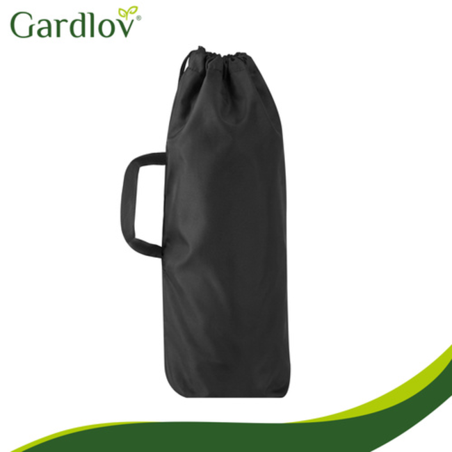 Gardlov Zwarte opvouwbare campingtafel met draaghoes en draagvermogen tot 70 kg voor balkon, terras en camping