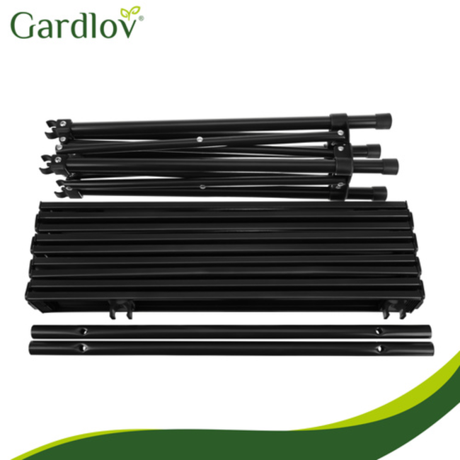 Gardlov Zwarte opvouwbare campingtafel met draaghoes en draagvermogen tot 70 kg voor balkon, terras en camping