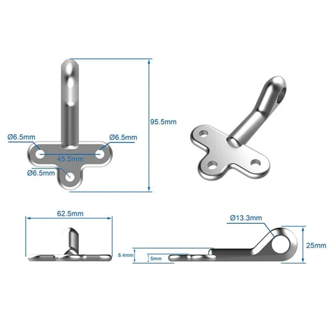 ProPlus Opschroefoog - Staal - 10 cm - Zilver - Type 0