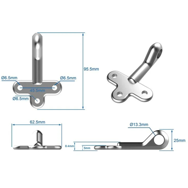 ProPlus Opschroefoog - Staal - 10 cm - Zilver - Voor deuren en achterkleppen
