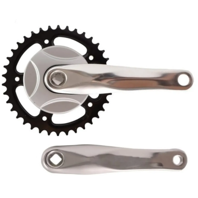 Falkx Crankstel 38T - Aluminium - Zilver - 170 mm - Spieloos Design
