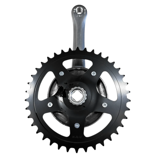 Falkx Crankstel 38T - Aluminium - Zilver - 170 mm - Spieloos Design