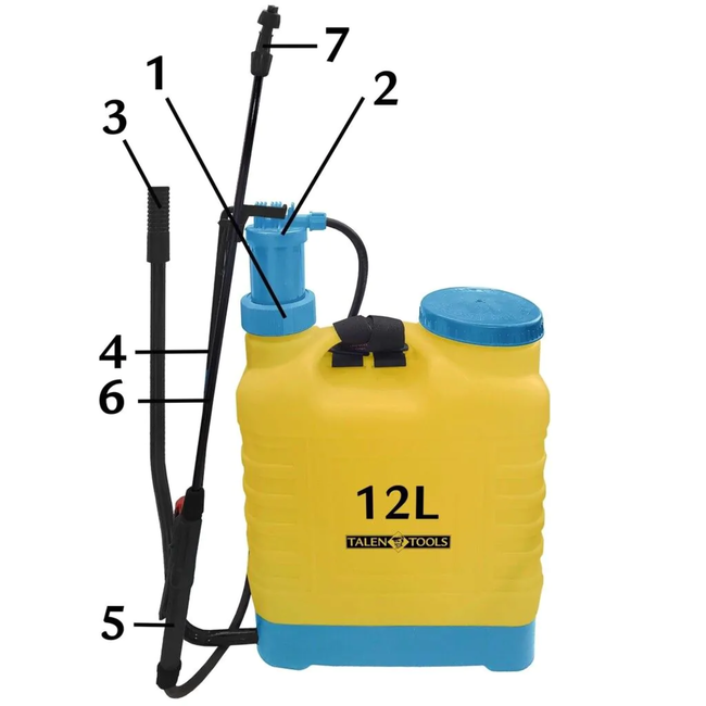 Talen Tools Professionele Rugspuit 12 Liter - Ideaal voor Tuin & Schoonmaak