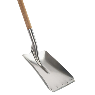 Hendrik Jan Lichte aluminium ballastschop met opstaande randen, D-greep en steel 80 cm FSC - aluminium - 335 x 280 mm