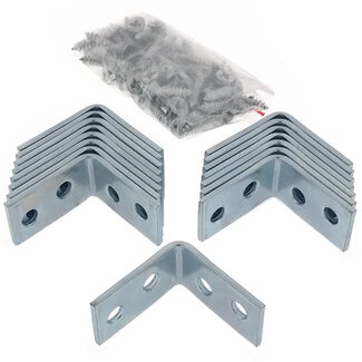 Benson Stoelhoek - Verzinkt IJzer - Inclusief Schroeven - 25 x 25 x 14.5 mm - 16 stuks