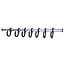 ProPlus Tentkapstok - Aluminium - 7 haken - 42 cm - Zilver/Zwart