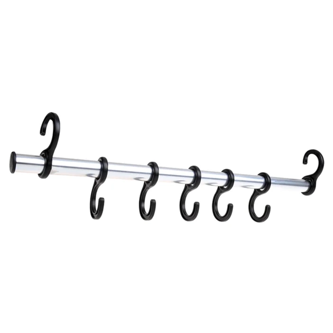 ProPlus Tentkapstok - Aluminium - 7 haken - 42 cm - Zilver/Zwart