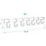 ProPlus Tentkapstok - Aluminium - 7 haken - 42 cm - Zilver/Zwart