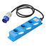 ProPlus Stekkerdoos - CEE naar 3 Schuko - 1,5 meter - IP44 - 16A